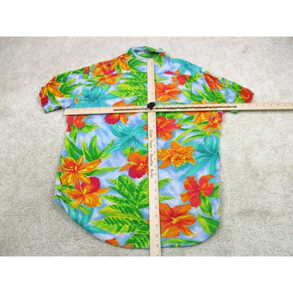 Jams World Shirt Adult Small Multicolor Floral Print Hawaiian Button Up Mens - Picture 7 of 10